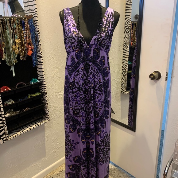 Gorgeous Anthropologie Nieves Lavi Purple Boho Maxi Dress - Picture 3 of 7